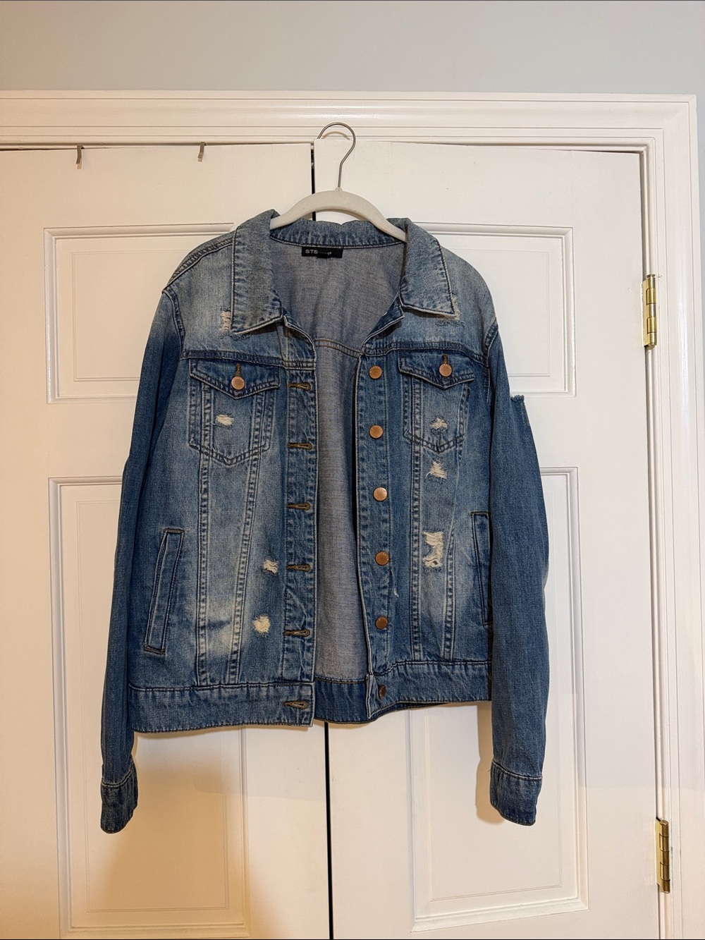 STS Blue Distressed Light Wash Denim Jacket